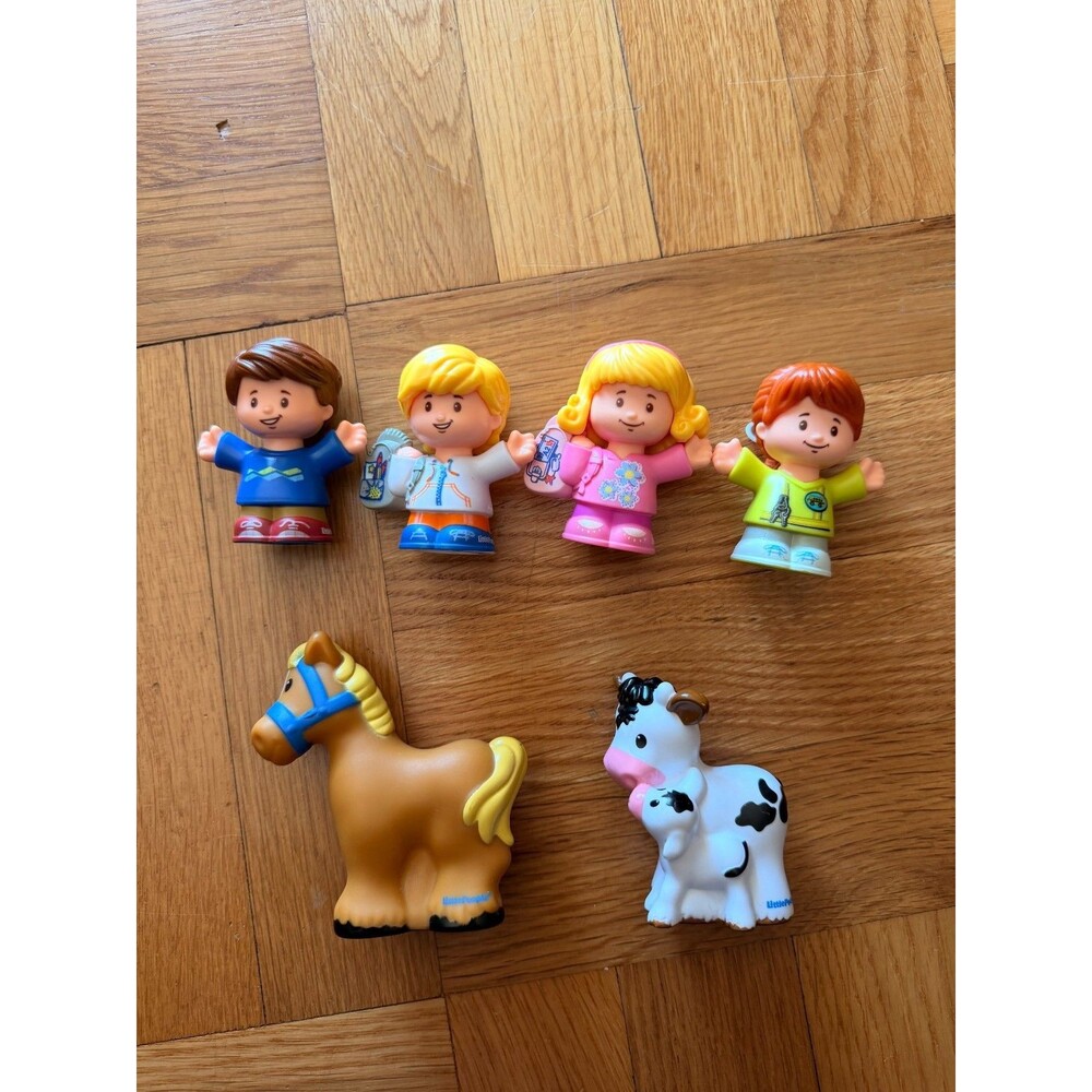 Fisher-Price Little People Figures Lot of 6 – Eddie, Emily, Emma, Boy, Horse & C